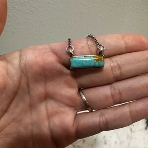 Turquoise and Brown Bar Necklace